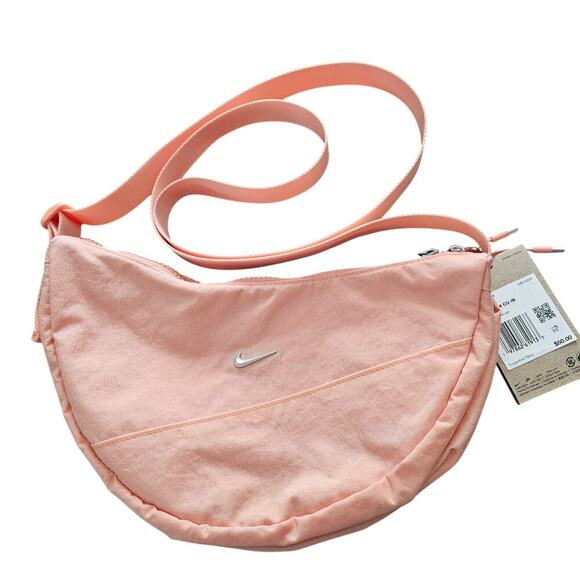 Nike Aura Crescent Crossbody Bag Purse Apricot Agate Peach Zip Y2K Athleisure - Picture 2 of 12